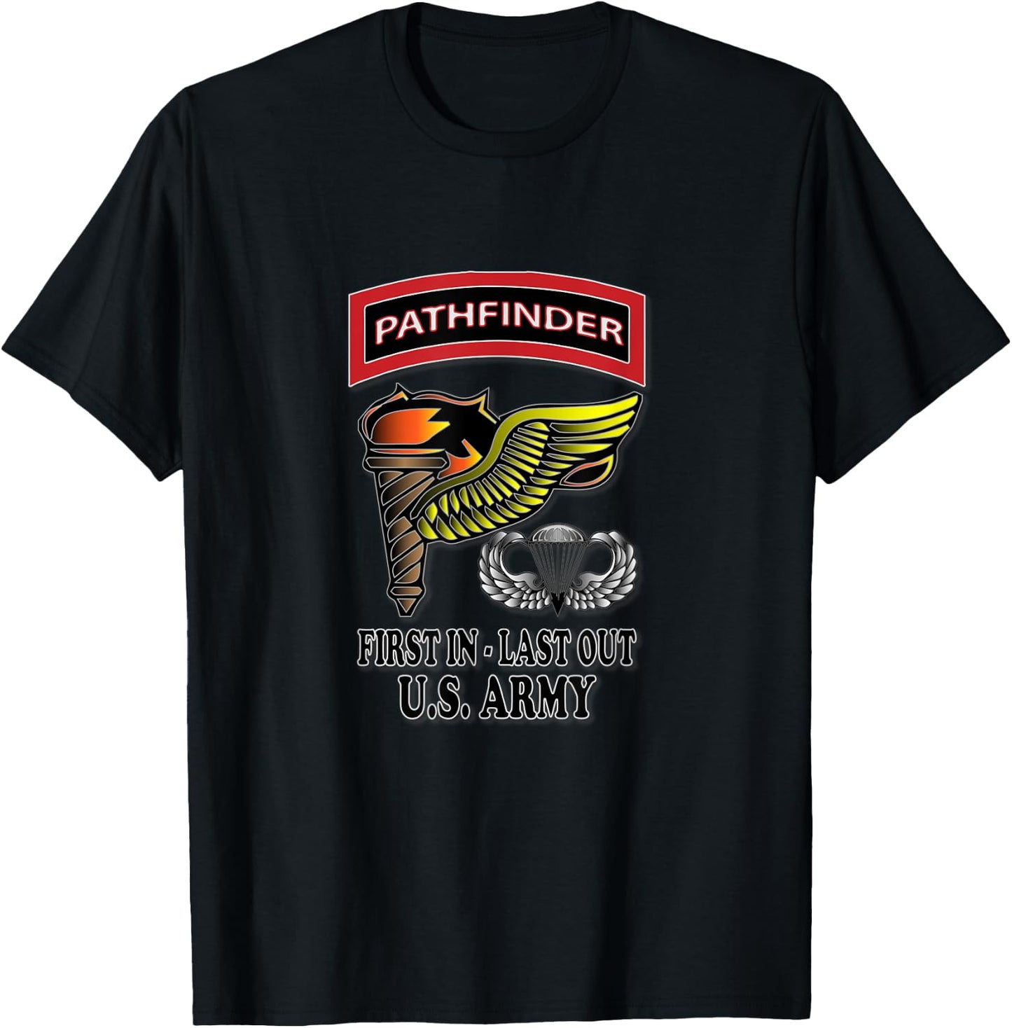 U.S. Army Pathfinder (Front Design) T-Shirt - T-Shirt | Black