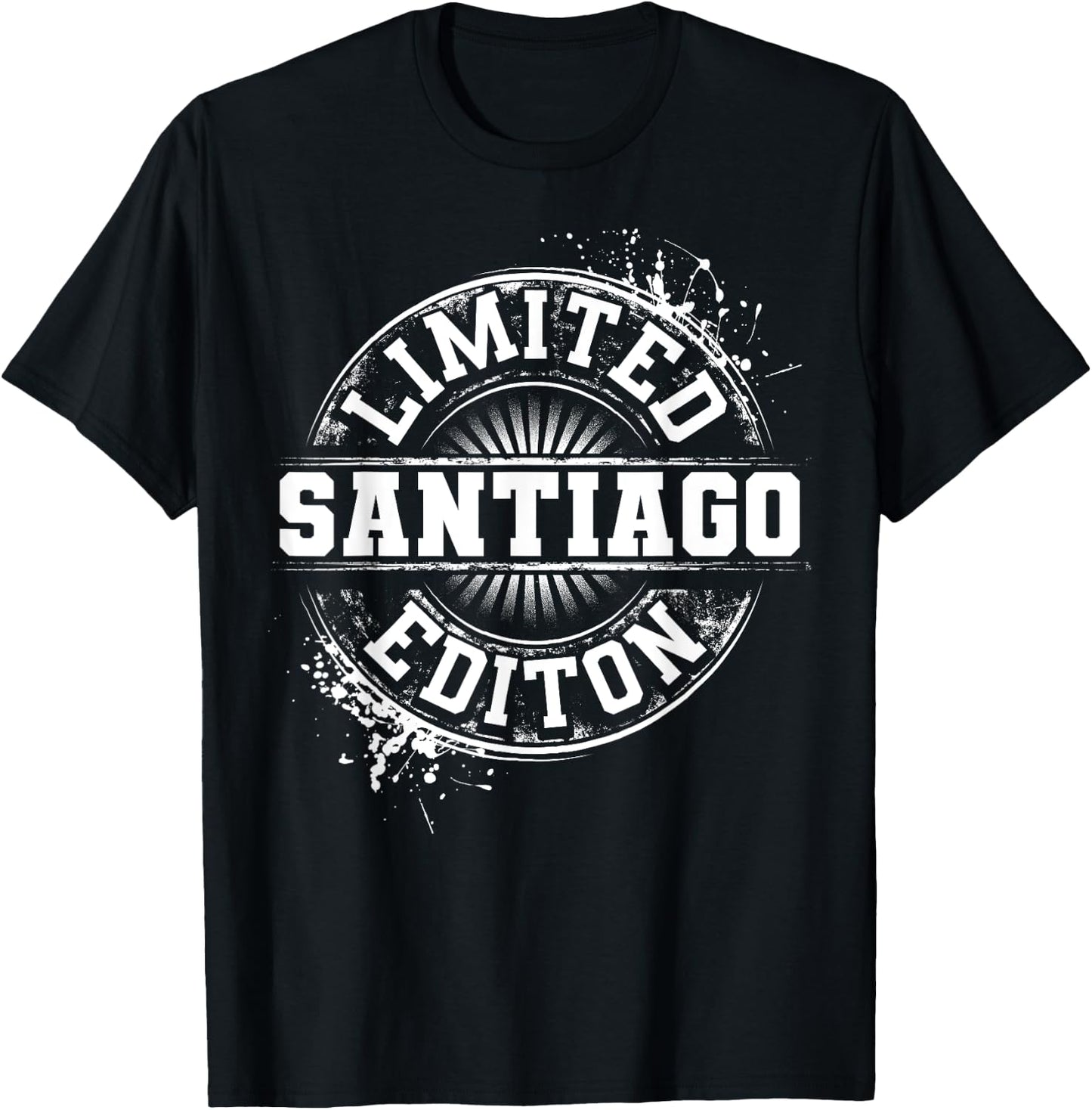 SANTIAGO Funny Surname Family Tree Birthday Reunion Gift T-Shirt - T-Shirt | Black