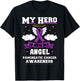 My Hero Is Now My Angel Pancreatic Cancer Purple Supporters T-Shirt - T-Shirt | Black