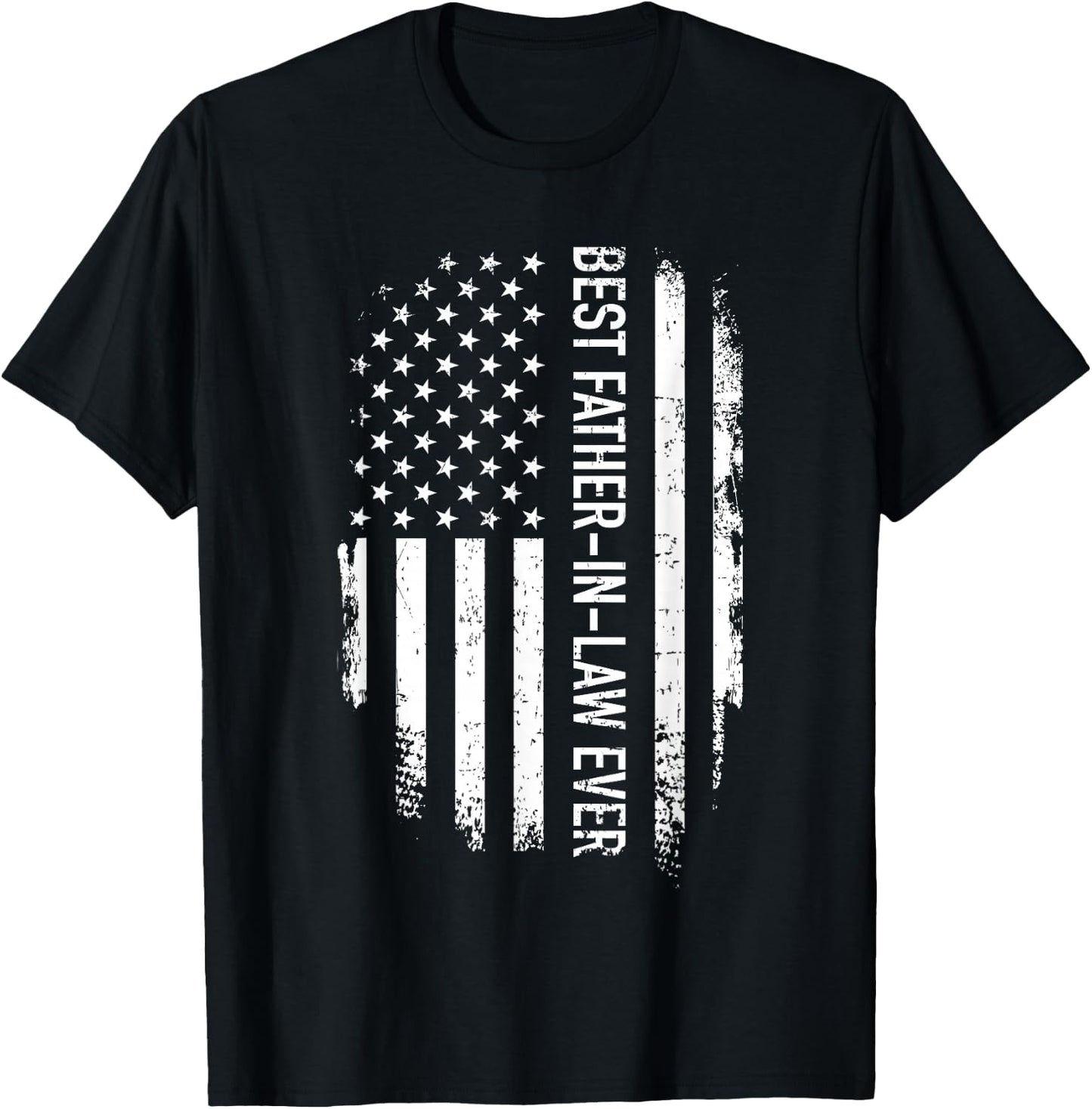 Best Father-in-Law Ever US American Vintage Flag T-Shirt - T-Shirt | Black