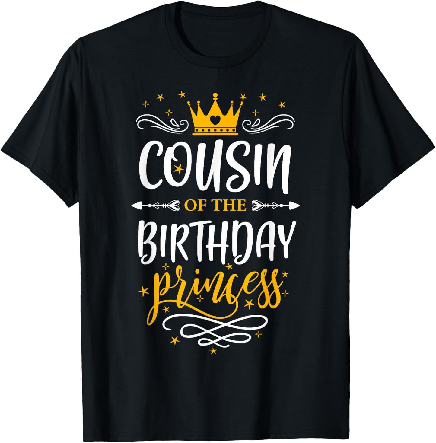 Cousin of The Birthday Princess Happy Birthday Party T-Shirt - T-Shirt | Black