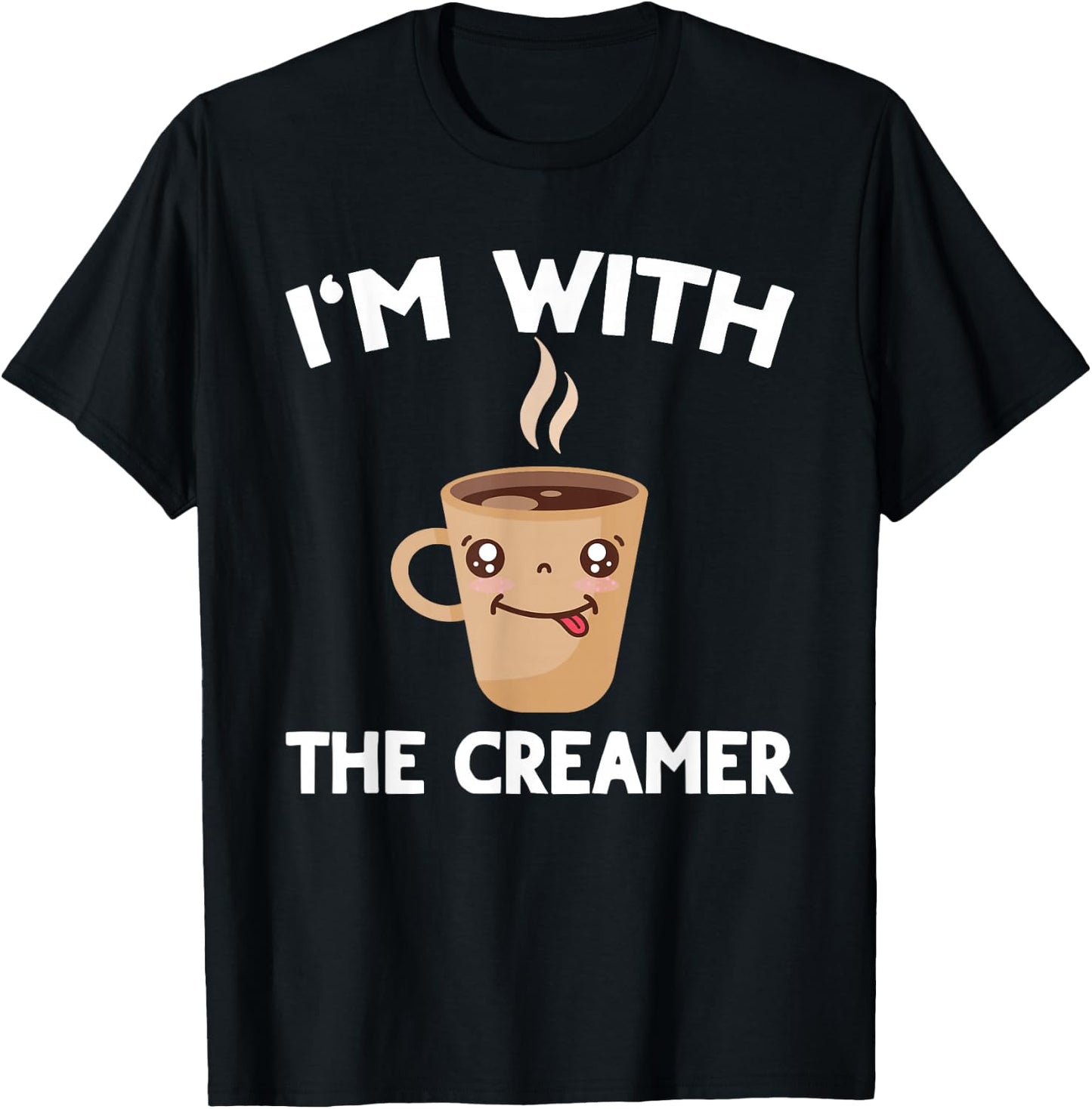 Coffee & Creamer Matching Couples His & Hers T-Shirt - T-Shirt | Black