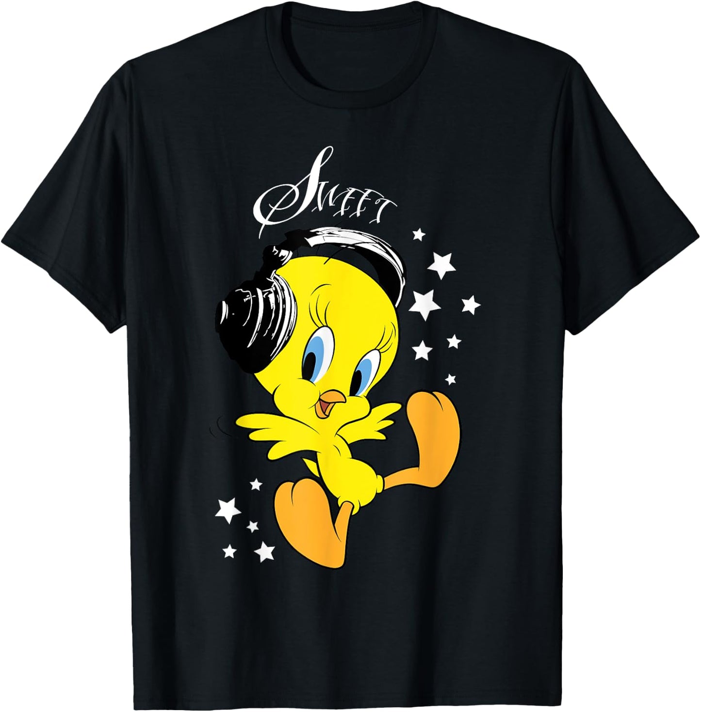 Kids Tweety Headphones T-Shirt - T-Shirt | Black