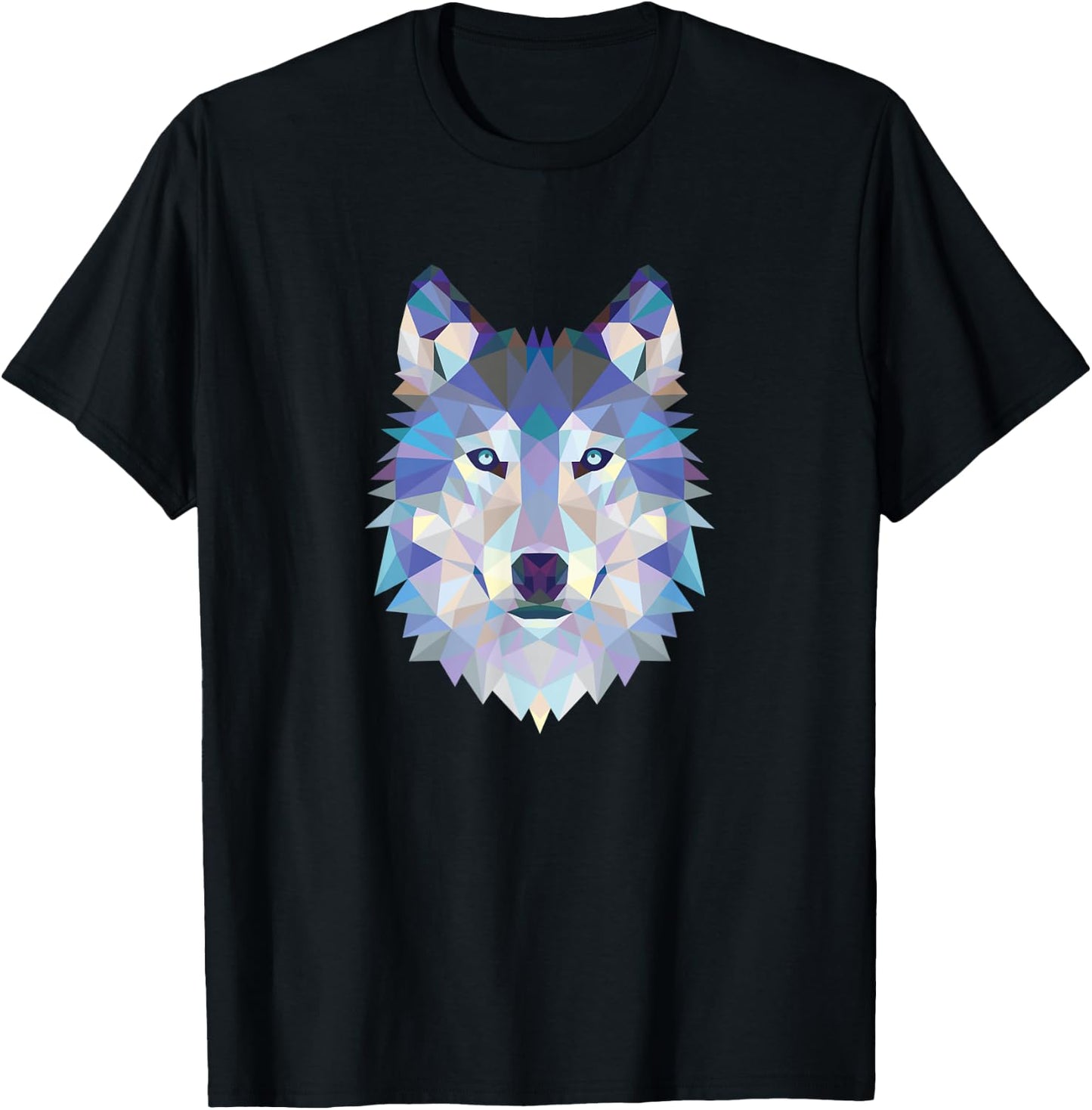 Wolf Wild Geometric Art Spirit Animal Gift Wolves Fan T-Shirt - T-Shirt | Black