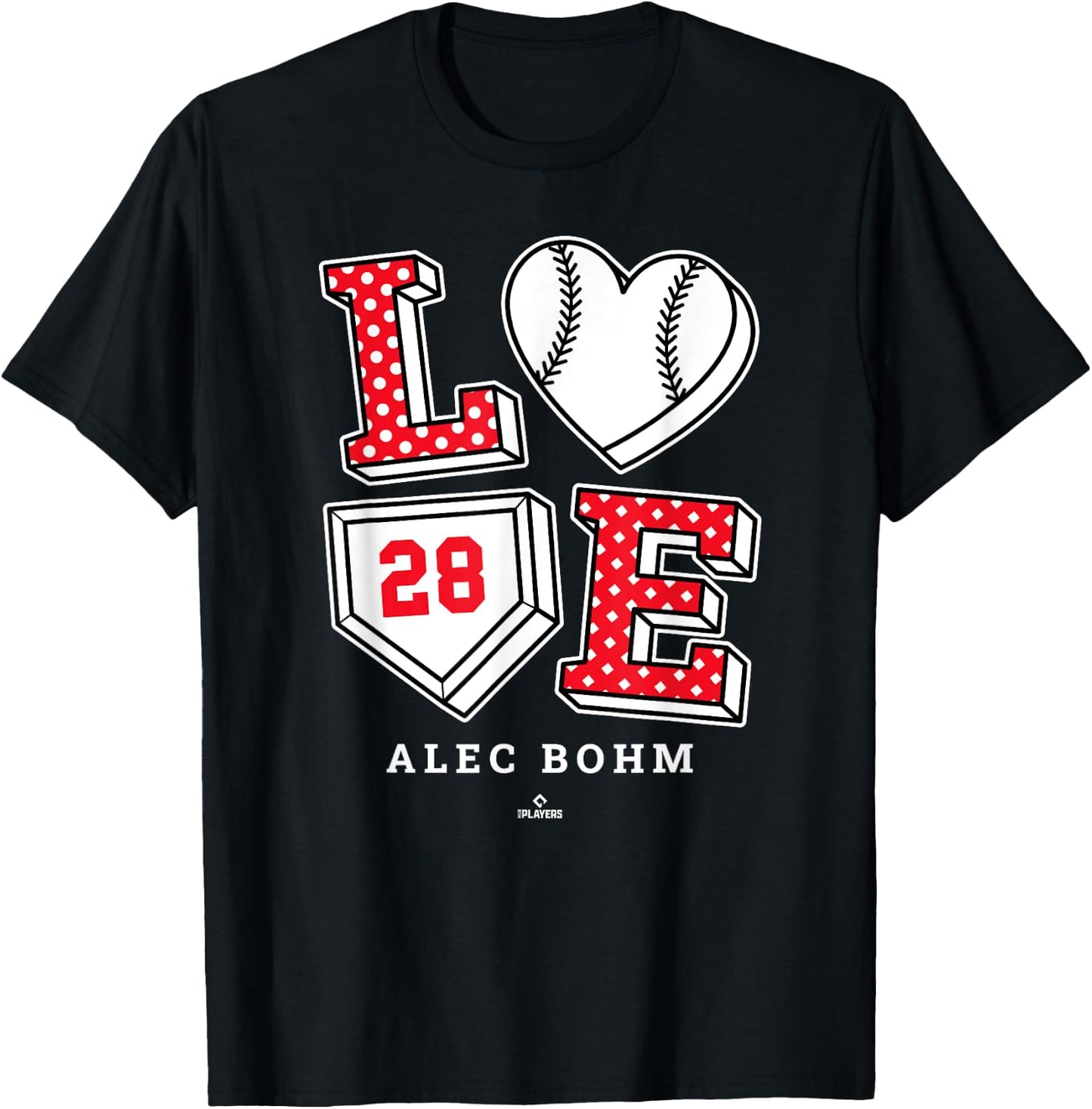 Love Alec Bohm Philadelphia MLBPA T-Shirt - T-Shirt | Black