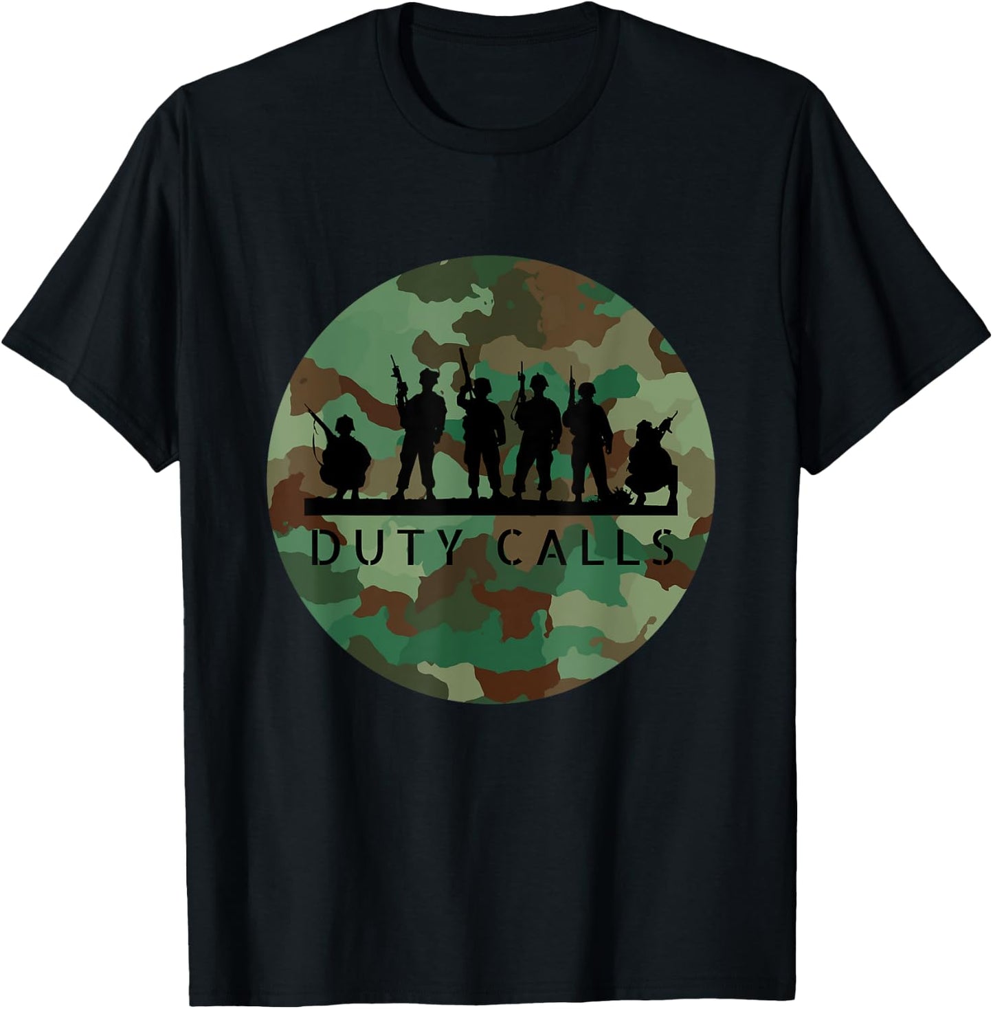 Duty Calls Cool Camouflage Soldier Figurines T-Shirt - T-Shirt | Black