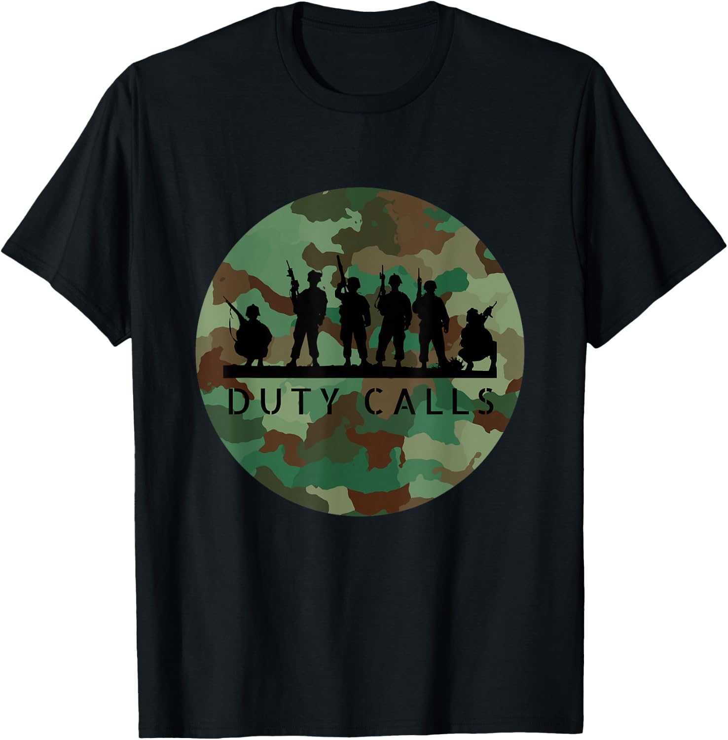 Duty Calls Cool Camouflage Soldier Figurines T-Shirt - T-Shirt | Black