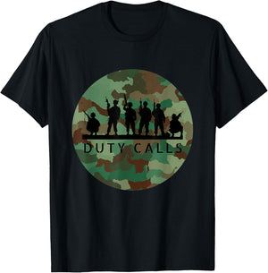 Duty Calls Cool Camouflage Soldier Figurines T-Shirt - T-Shirt | Black