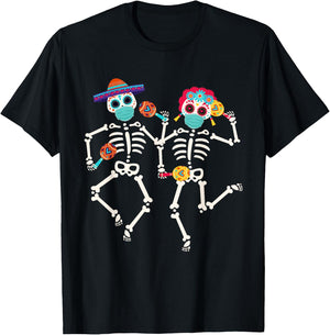 Dia De los Muertos Day of the Dead 2023 2024 Skull Dancing T-Shirt - T-Shirt | Black