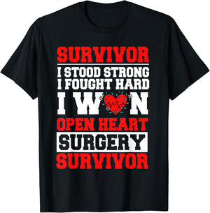 Open Heart Bypass Surgery Coronary Artery Patient T-Shirt - T-Shirt | Black