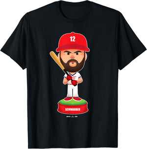 Kyle Schwarber Philadelphia Baseball Bobblehead MLBPA T-Shirt - T-Shirt | Black
