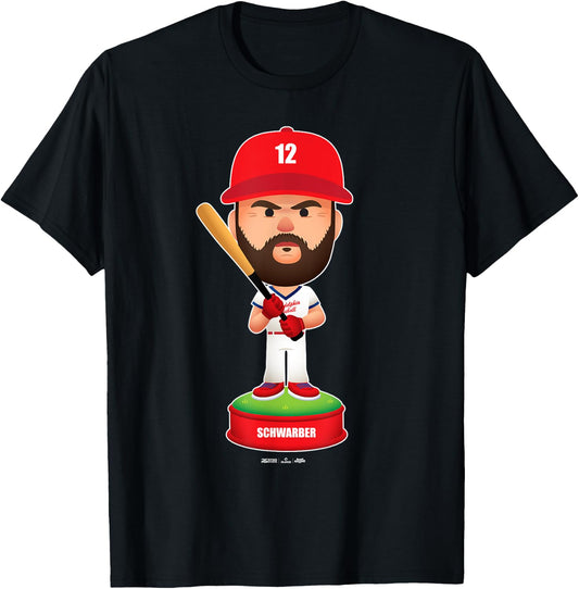 Kyle Schwarber Philadelphia Baseball Bobblehead MLBPA T-Shirt - T-Shirt | Black