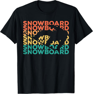 Retro Vintage Snowboarding Gift Snowboarders T-Shirt - T-Shirt | Black