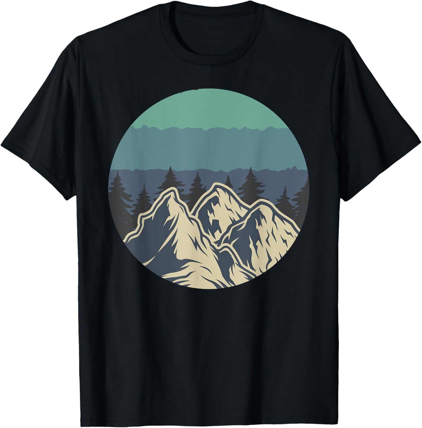 Wildlife Trees Outdoors Nature Retro Forest Hiking Novelty T-Shirt - T-Shirt | Black