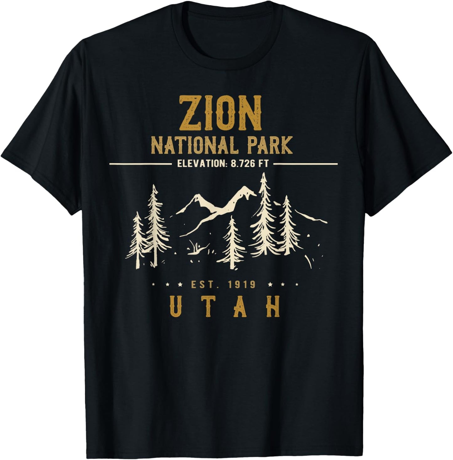 Zion National Park Shirt, US Nationalpark In Utah T-Shirt - T-Shirt | Black