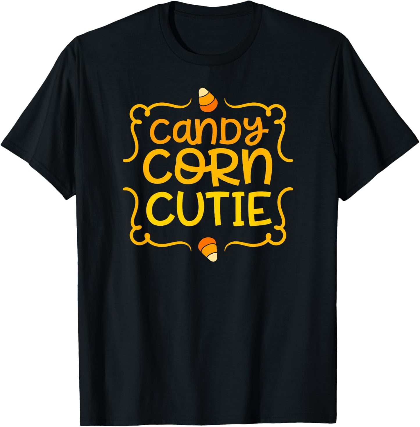 Halloween CANDY CORN CUTIE Toddler Girl Kids Mom Fall Season T-Shirt - T-Shirt | Black