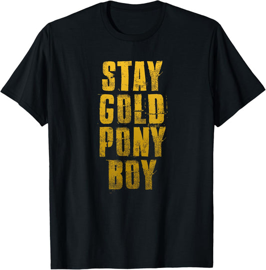 Stay Gold Ponyboy Classic 80s T-Shirt - T-Shirt | Black