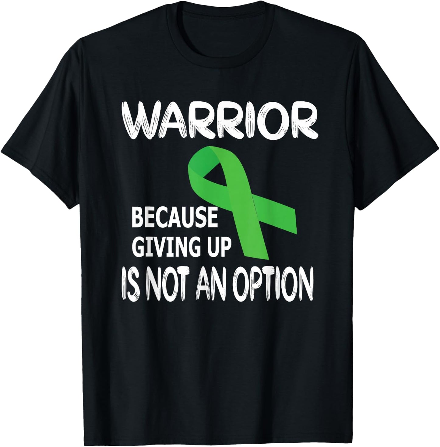 Traumatic Brain Injury Warrior | Green Ribbon TBI Month T-Shirt - T-Shirt | Black