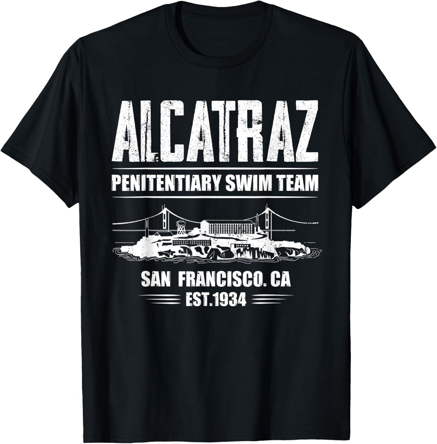 Alcatraz Penitentiary Swim Team T-Shirt - T-Shirt | Black