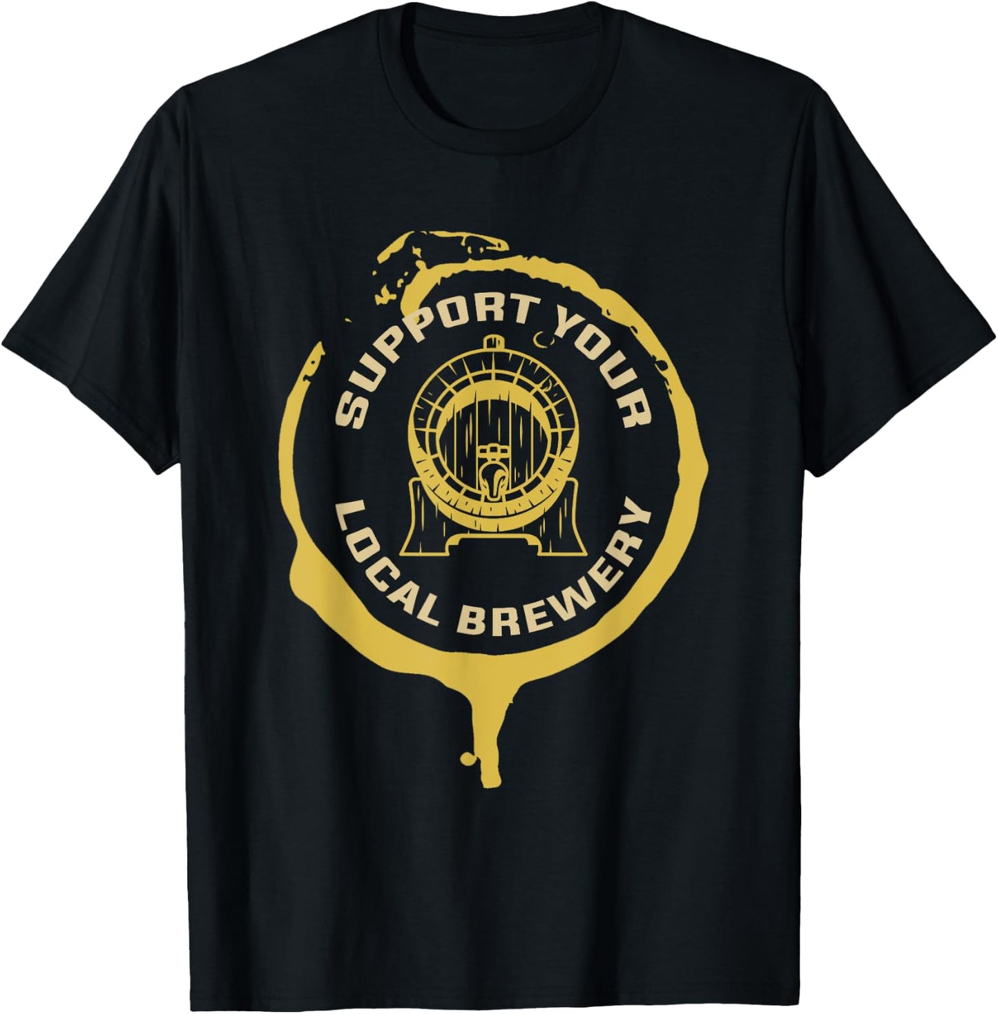 Support Your Local Brewery Craft Beer T-Shirt - T-Shirt | Black