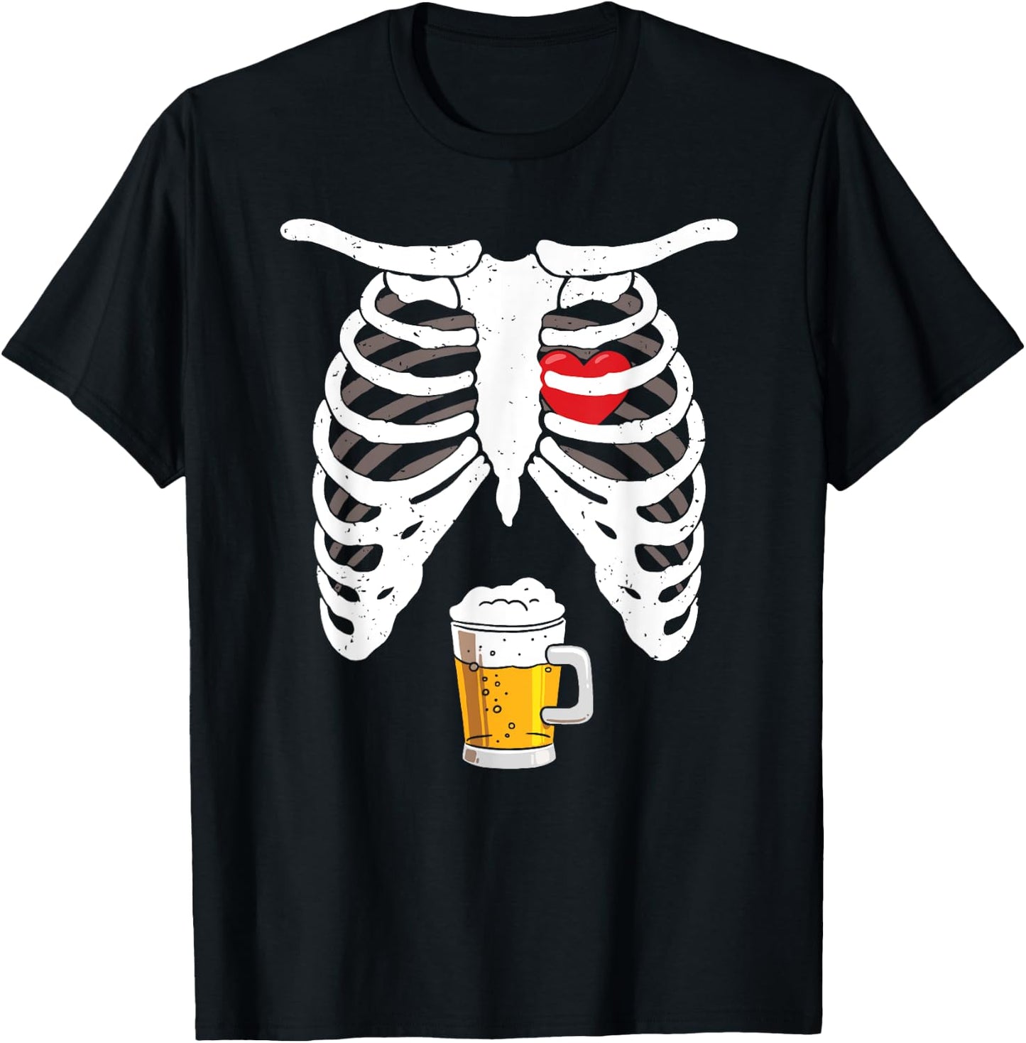 Pregnancy Announcement For Dad Shirt Pregnant Skeleton T-Shirt - T-Shirt | Black