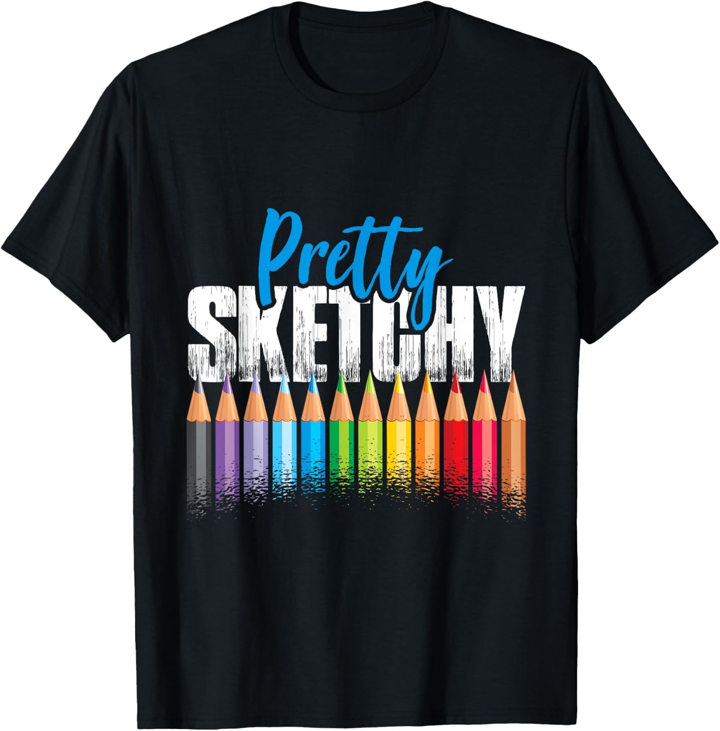 Pretty Sketchy Art T-Shirt - T-Shirt | Black