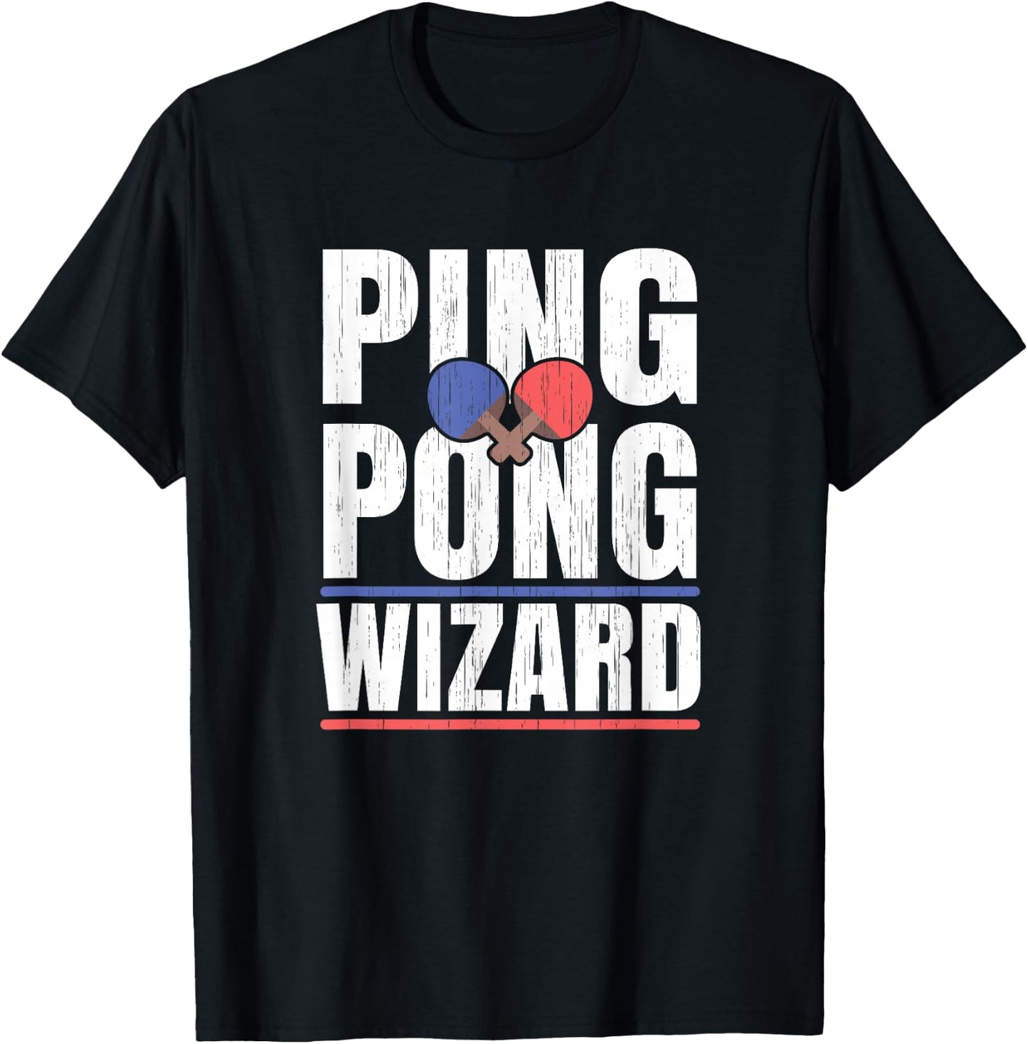 Ping Pong Wizard Player Champion Office Table Tennis T-Shirt - T-Shirt | Black