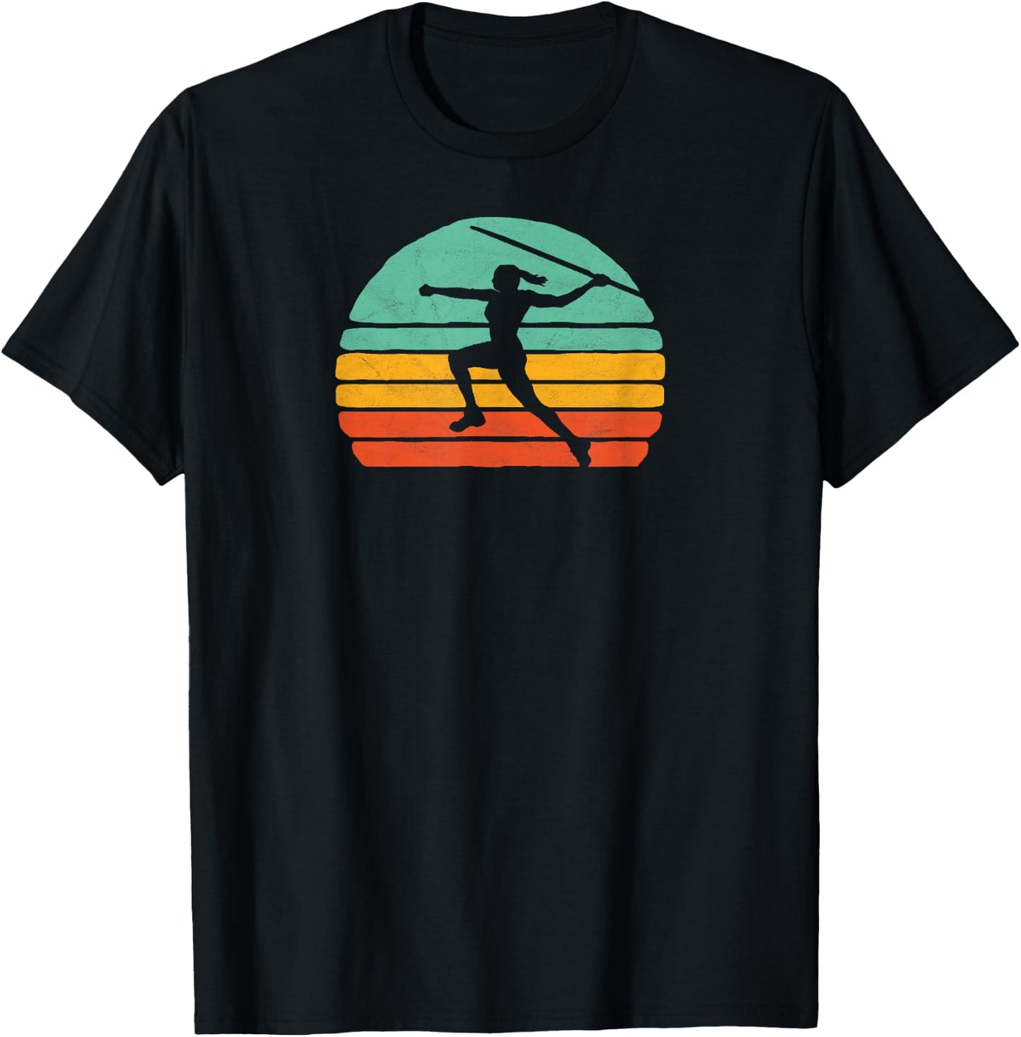 Vintage Vibe Eighties Track & Field Javelin Girl Retro T-Shirt - T-Shirt | Black