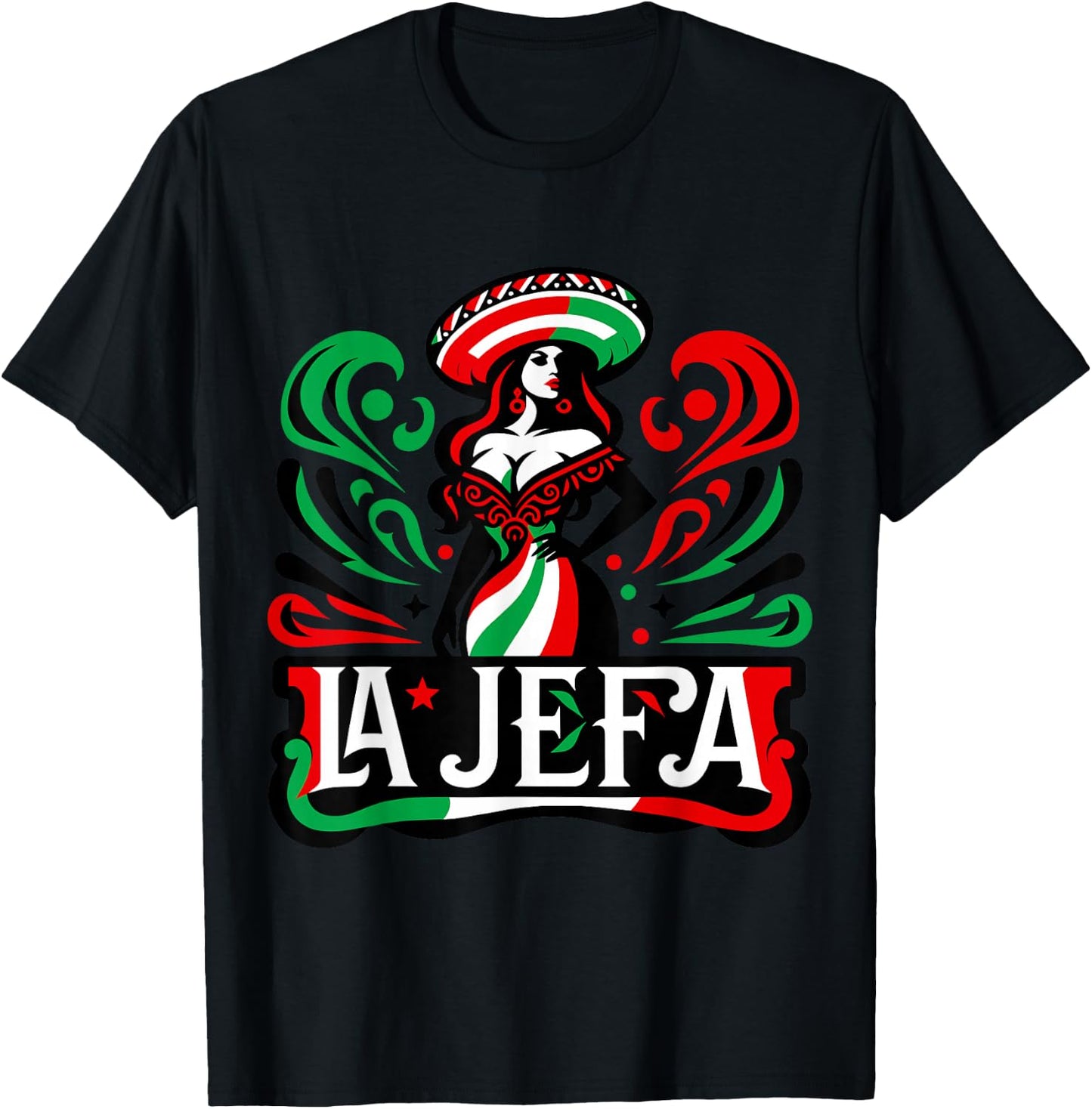 La Jefa The Boss in Spanish Funny Mexican Quote T-Shirt - T-Shirt | Black