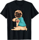 Father's Day gift funny dog Pug i love Dad tattoo Women Kids T-Shirt - T-Shirt | Black