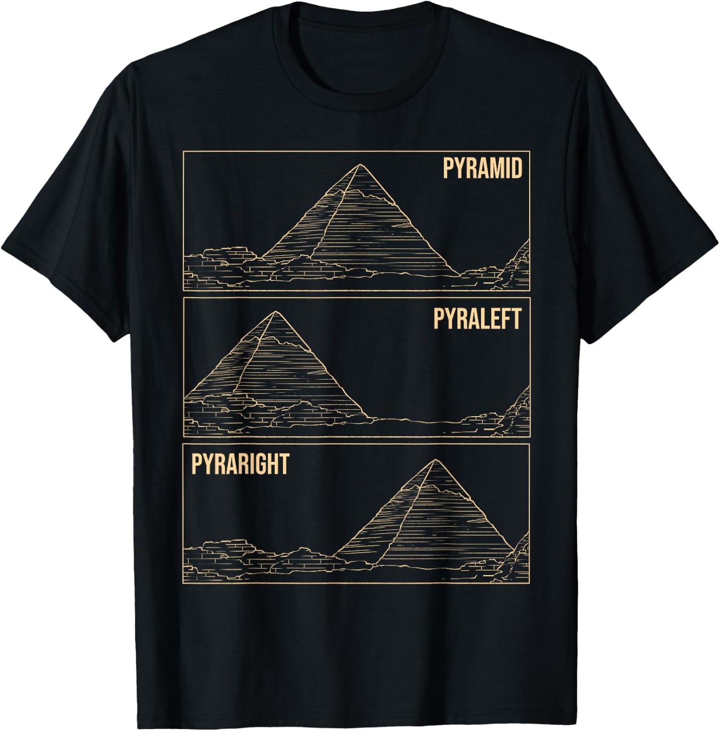 Pyramid Meme Funny Ancient Egypt Pyramids Egyptian Gift T-Shirt - T-Shirt | Black
