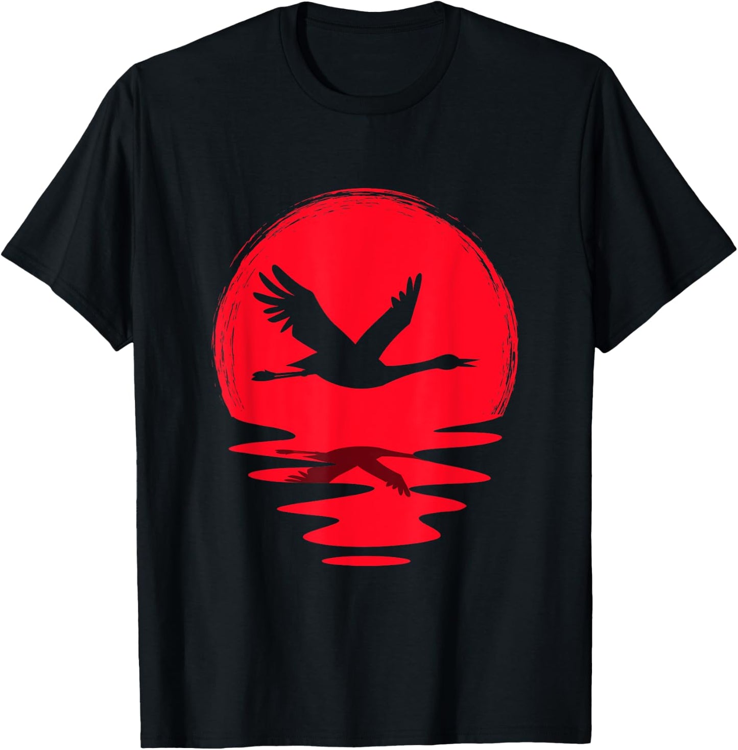 Common Crane Nature Origami Birdie Animal Cute Lover Bird T-Shirt - T-Shirt | Black