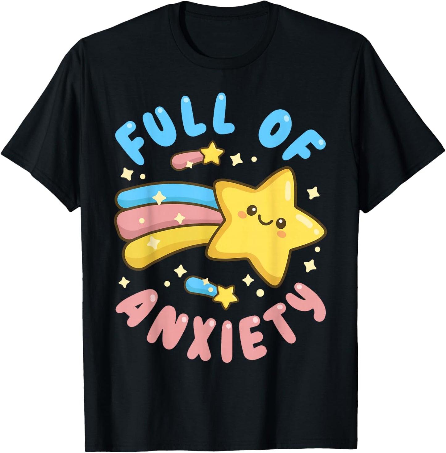 Pastel Goth Full of Anxiety T-Shirt - T-Shirt | Black