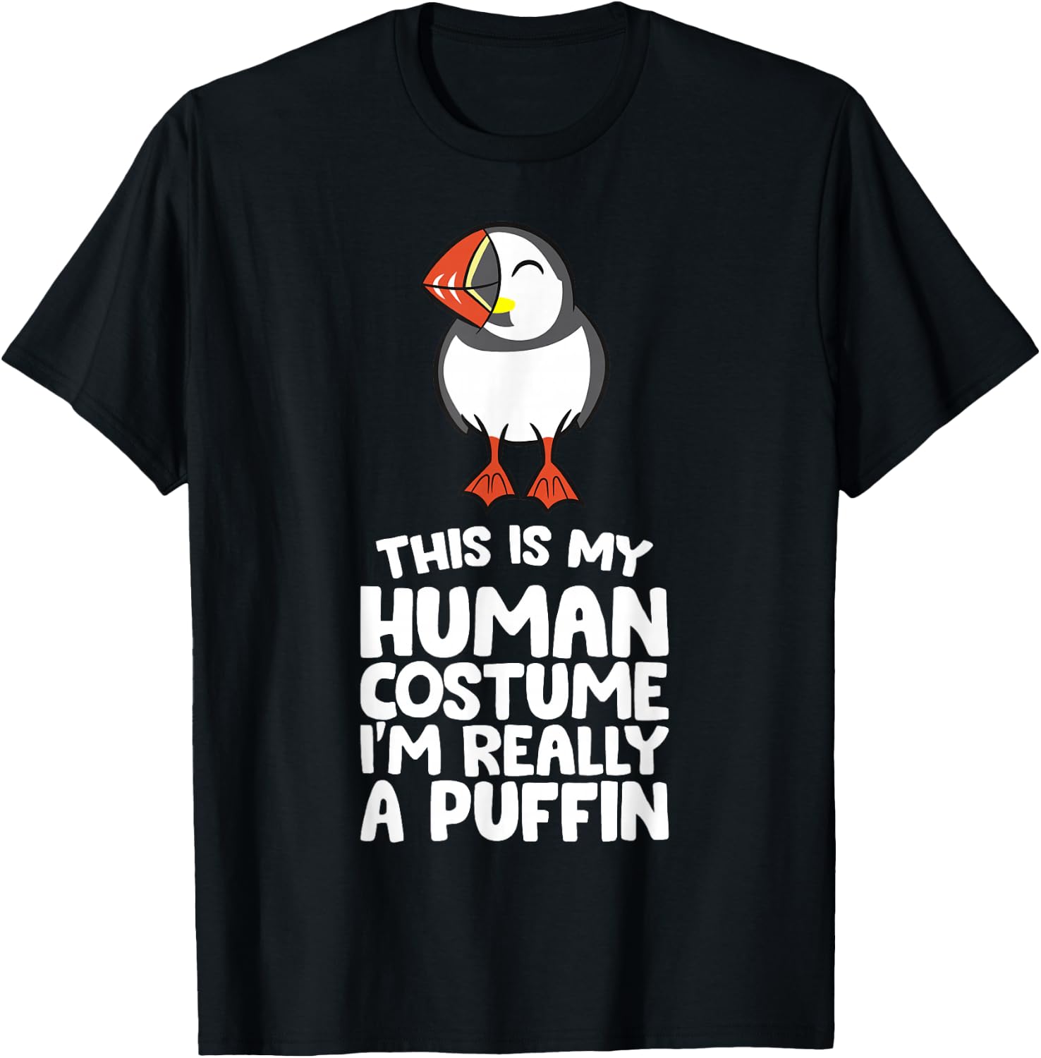 This Is My Human Costume I'm Really A Puffin T-Shirt - T-Shirt | Black