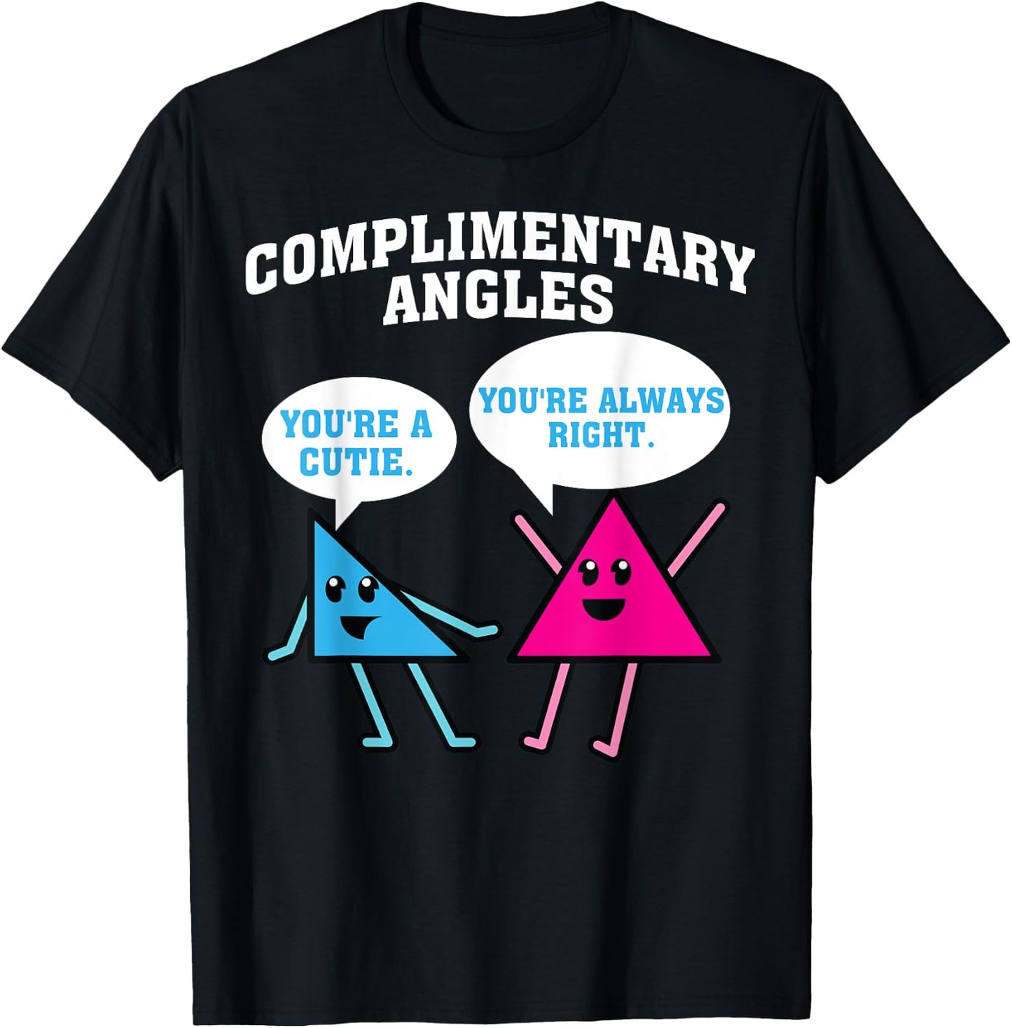 Funny Right Acute Triangle Math Teacher Gift Cool Geometry Women Girls Kids T-Shirt - T-Shirt | Black