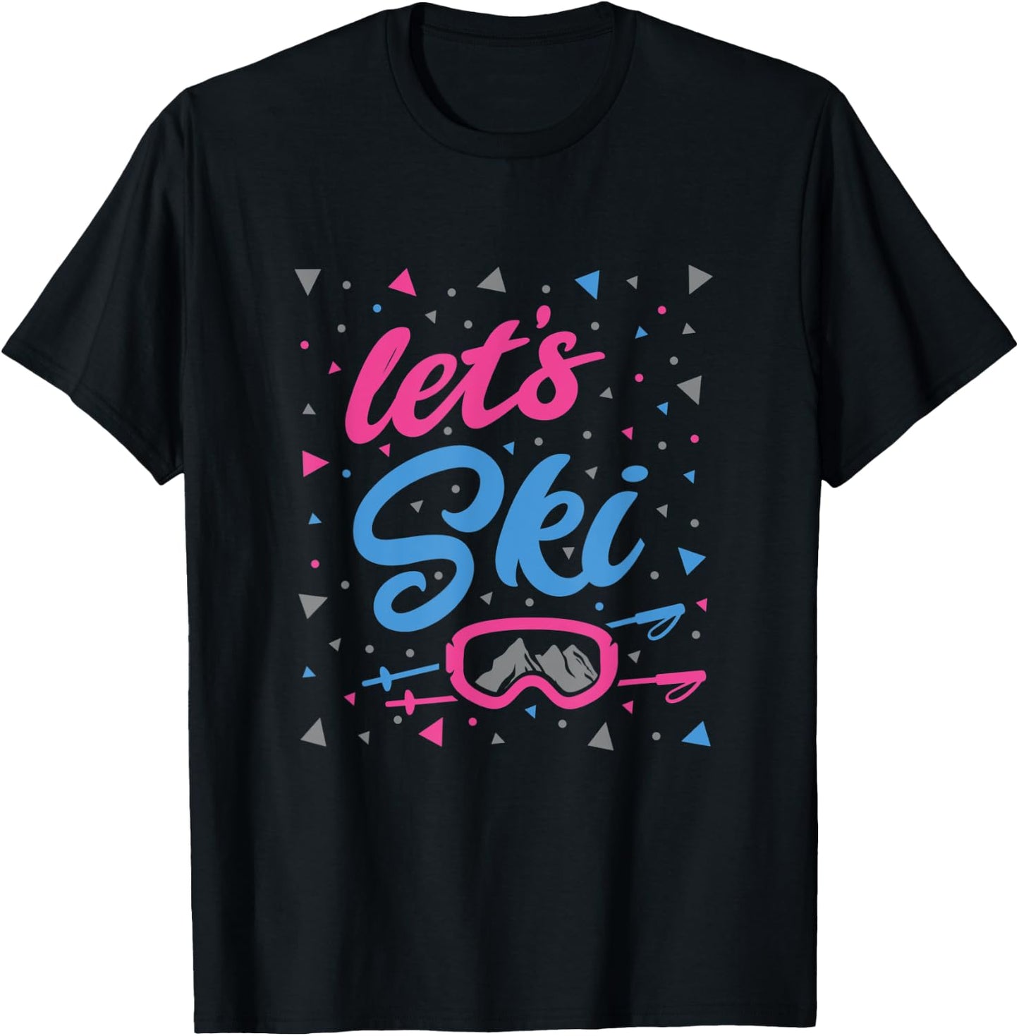 Retro 80's Skiing graphic Snowboarding Lodge wear shirt T-Shirt - T-Shirt | Black