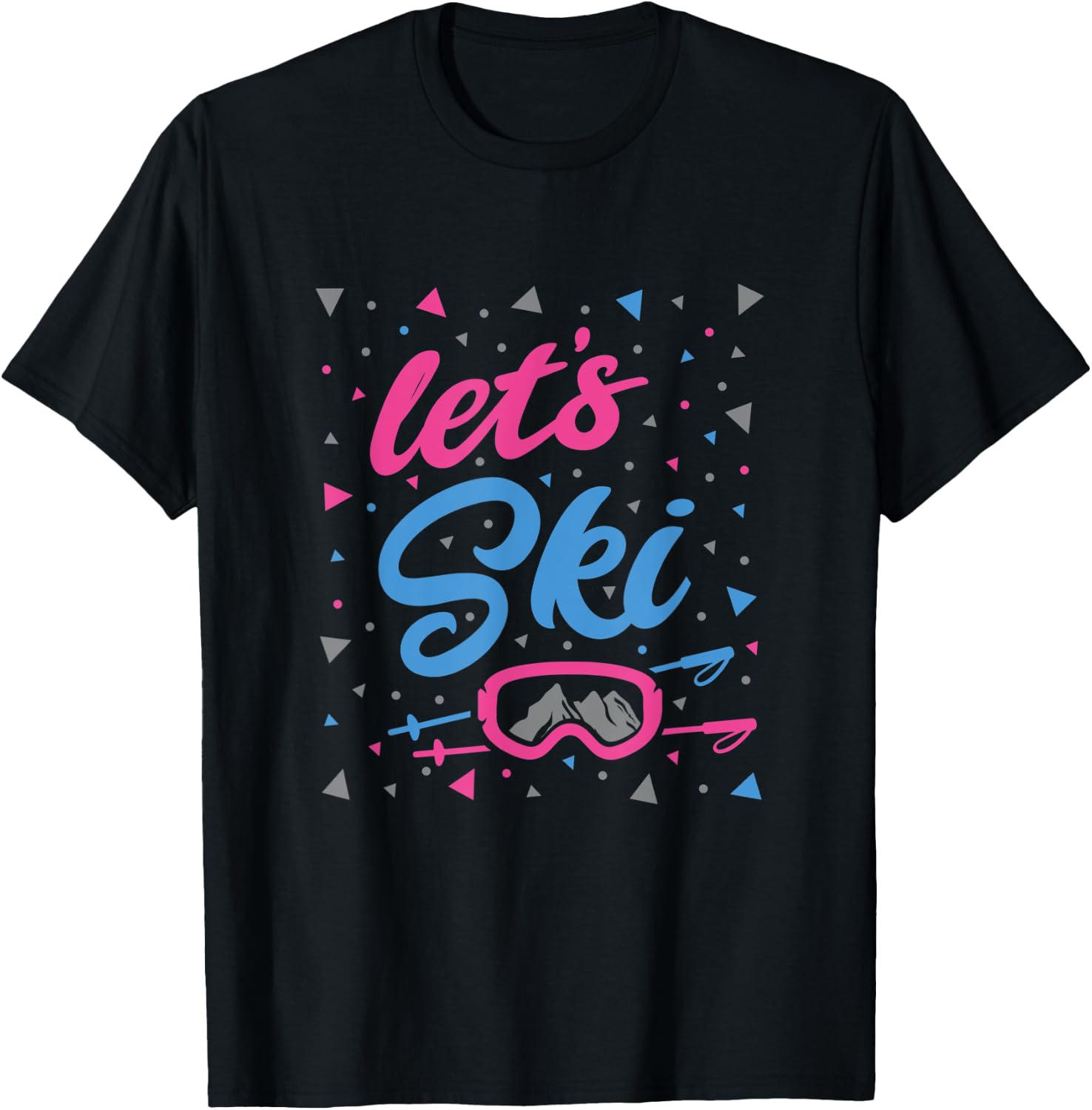 Retro 80's Skiing graphic Snowboarding Lodge wear shirt T-Shirt - T-Shirt | Black