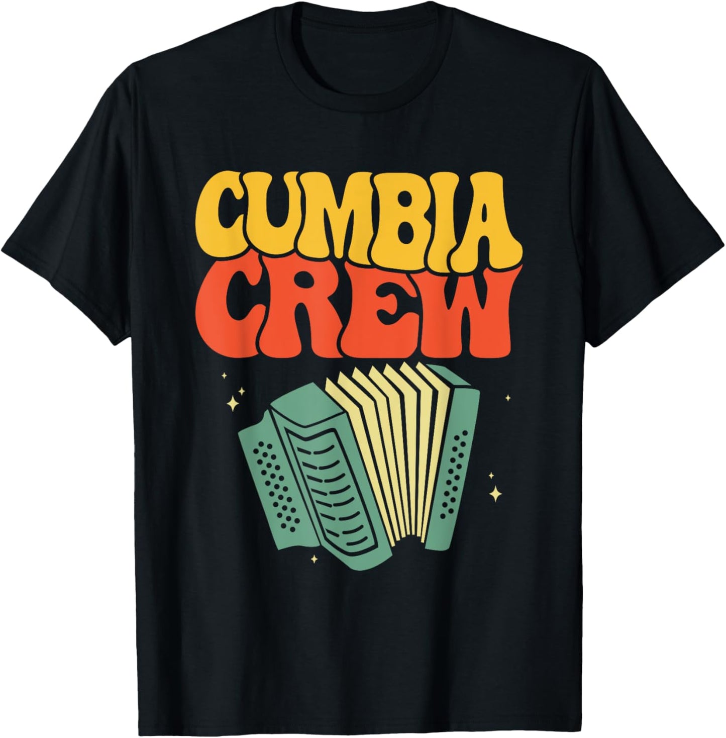 Tejano Music Apparel Adults Cumbia Crew Black Small Classic Fit Short Sleeve Cotton 80% Polyester 20% Music Themed T-Shirt - T-Shirt | Black