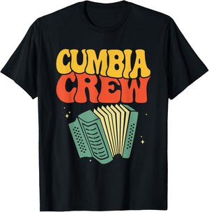 Tejano Music Apparel Adults Cumbia Crew Black Small Classic Fit Short Sleeve Cotton 80% Polyester 20% Music Themed T-Shirt - T-Shirt | Black