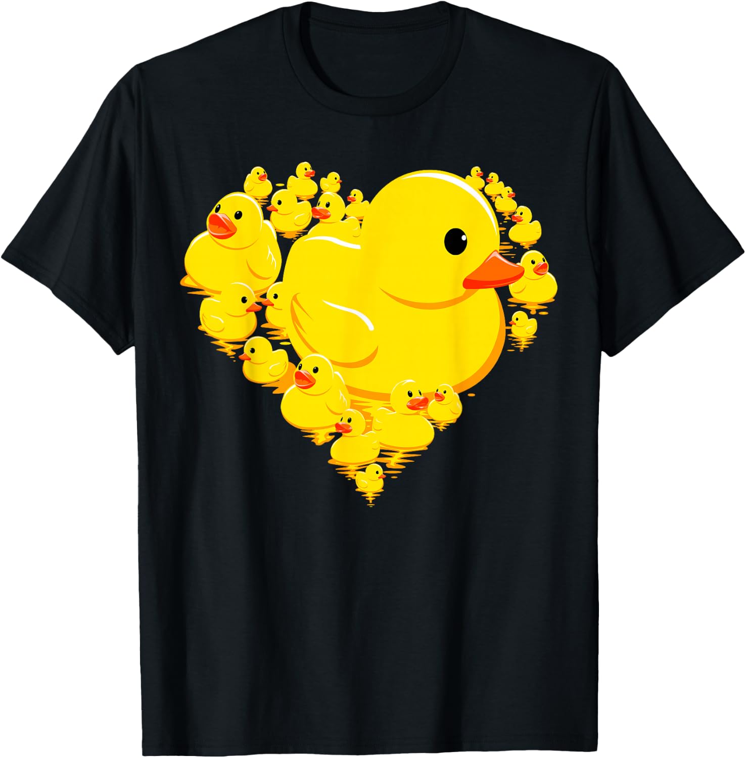 Funny Rubber Duck Hearts Quack Ducky Valentine's Day Gifts T-Shirt - T-Shirt | Black