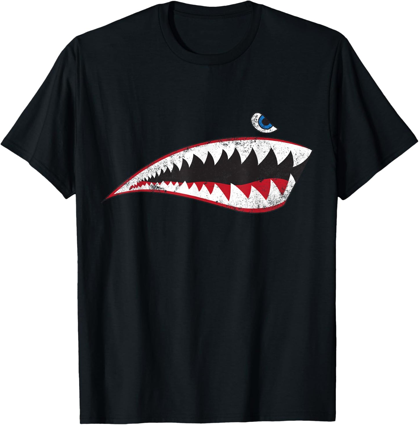 WW2 Nose Art World War II Veteran Vintage Shark Nose Art T-Shirt - T-Shirt | Black