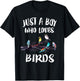 Just A Boy Who Loves Birds Birding Gift T-Shirt - T-Shirt | Black