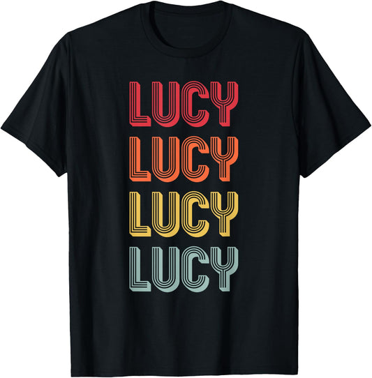 LUCY Gift Name Personalized Retro Vintage 80s 90s Birthday T-Shirt - T-Shirt | Black