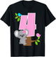 Koala Bear 4th Birthday Girl 4 Year Old Birthday Koalas Bday T-Shirt - T-Shirt | Black