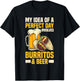 Mexican Food Burrito And Beer Lover T-Shirt - T-Shirt | Black