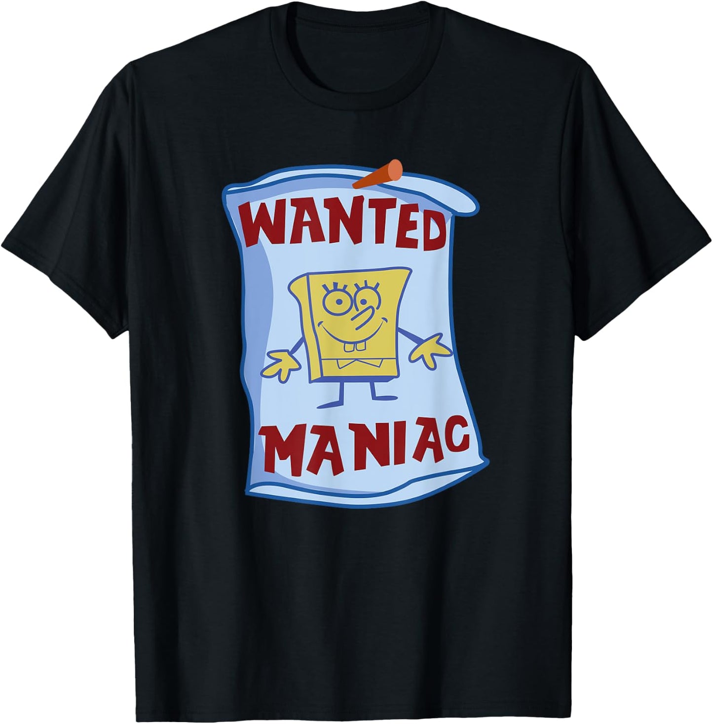 Mademark x SpongeBob SquarePants - SpongeBob SquarePants - Wanted: Maniac T-Shirt - T-Shirt | Black