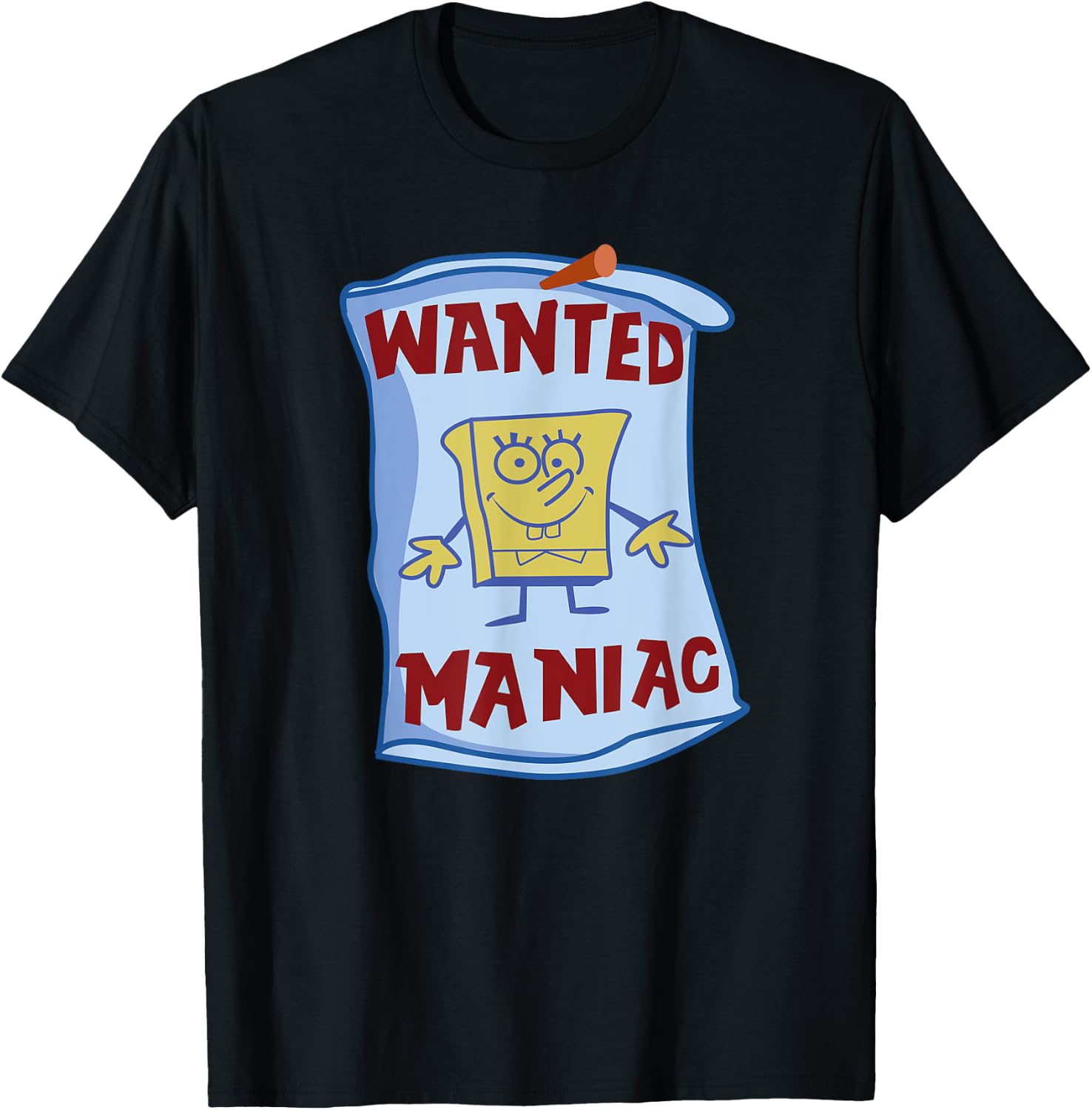 Mademark x SpongeBob SquarePants - SpongeBob SquarePants - Wanted: Maniac T-Shirt - T-Shirt | Black