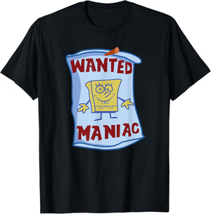 Mademark x SpongeBob SquarePants - SpongeBob SquarePants - Wanted: Maniac T-Shirt - T-Shirt | Black