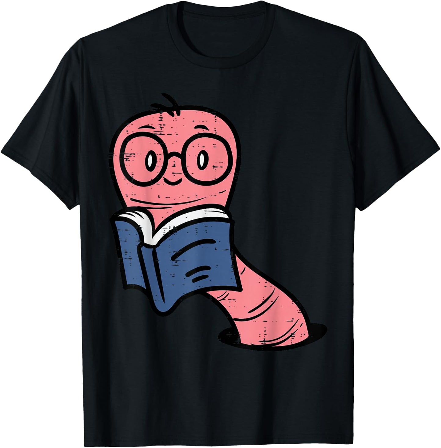 Book Worm Pun Read Reading Librarian America Men Women Kids T-Shirt - T-Shirt | Black