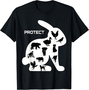 Animal rights, cool Gift, duck, elephant T-Shirt - T-Shirt | Black